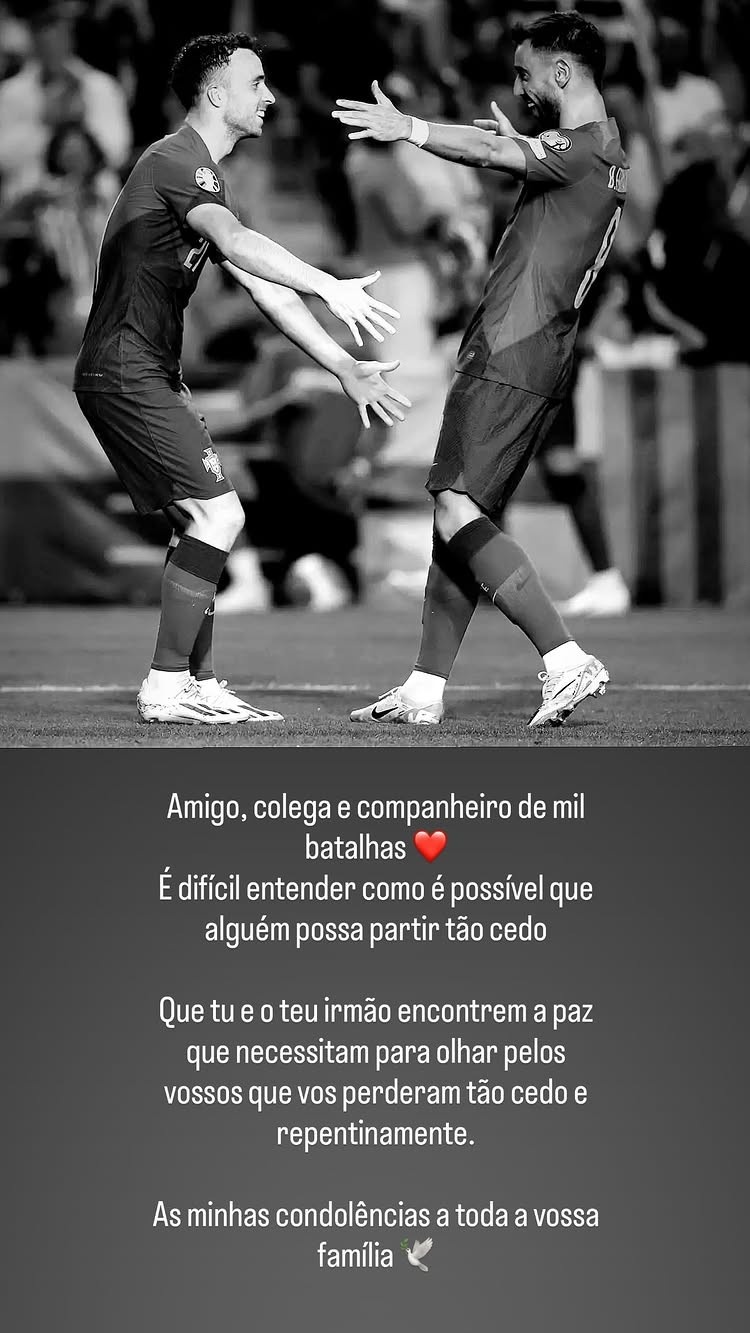 B費悼念若塔：并肩作戰(zhàn)無數(shù)戰(zhàn)役的戰(zhàn)友??向你們家族致以哀悼