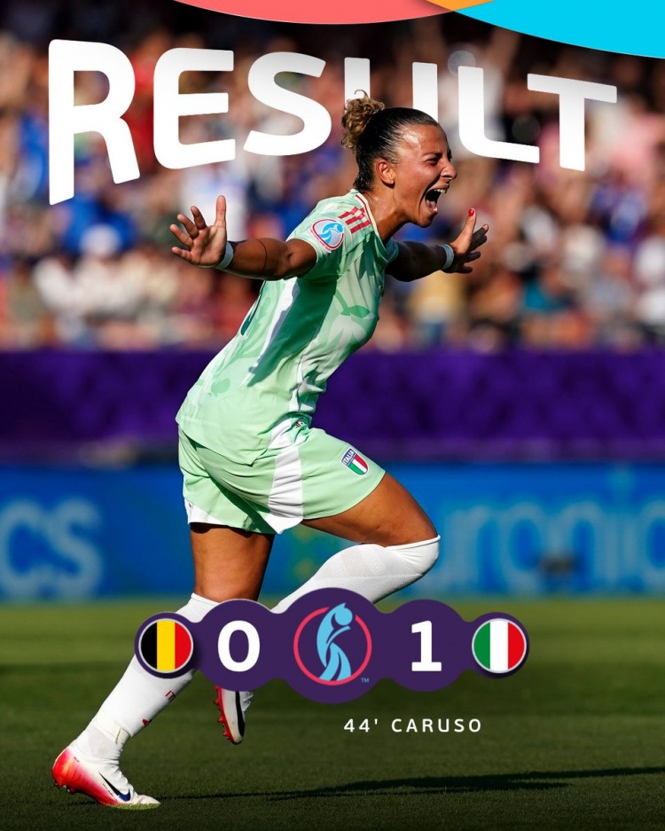 女足歐洲杯：意大利1-0輕取比利時(shí)，拜仁女足球員卡魯索一擊致勝