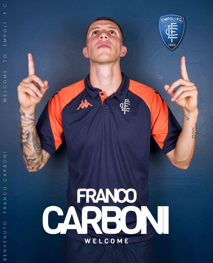 國米官方：22歲左后衛(wèi)弗朗哥-卡博尼租借+強(qiáng)制買斷轉(zhuǎn)會(huì)恩波利