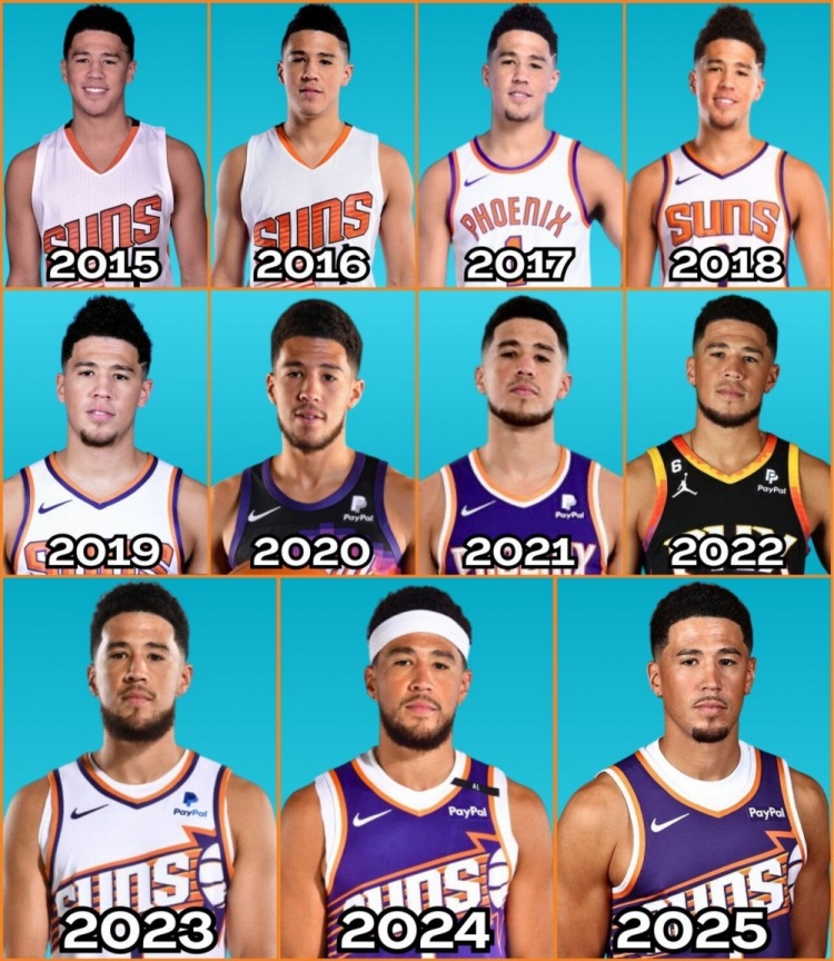 2015-2025歷年媒體日照片！布克眼中的光芒在逐漸褪去